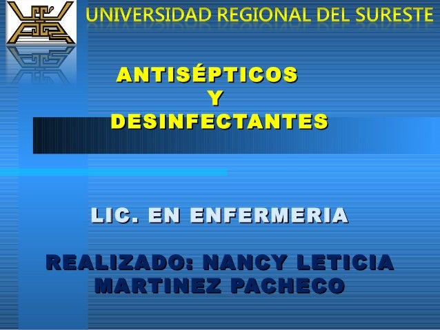 antisepticos y desinfectantes hospitalarios